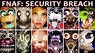 FNAF Security Breach  All Jumpscares Complete amp Rearrange [upl. by Nessie]