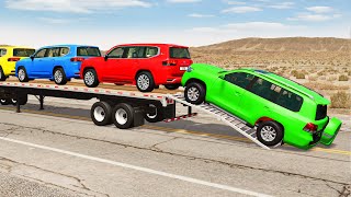 Flatbed Truck Mcqueen  Transportation with Truck  Pothole vs Car 178  BeamNGDrive [upl. by Llywellyn597]