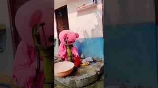 Wait for end । Clothes washing funny teddy shorts youtubeshorts comedy shortvideo viralshorts [upl. by Suidualc]