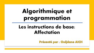 Affectation en algorithme [upl. by Ayal427]