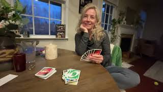 Uno game gone wild going out with 7 cards reverse skip draw 4 wild go out [upl. by Ledua]