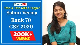 TêteàTête with a Topper  T4  Complete Strategy of Saloni Verma  IAS Rank 70 [upl. by Latif820]