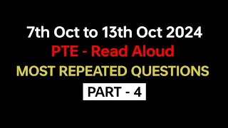 PTE Read Aloud Part4 Oct 2024  Exam Prediction  Read Aloud pte practice with answers pte [upl. by Atsyrk]