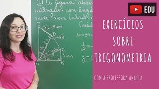 Problema sobre Trigonometria  Razões Trigonométricas  Professora Angela [upl. by Mclaurin]