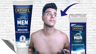 DEPILAÇÃO COM CREME EM 5 MINUTOS  DEPIMIEL MEN CORPORAL [upl. by Cirtap]