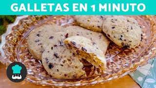 GALLETAS en 1 MINUTO en MICROONDAS 🍪  Galletas de Chispas de Chocolate SIN HORNO [upl. by Lehcin]