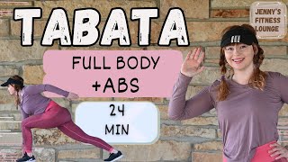 24 MIN FULL BODY TABATA HIIT WORKOUT  No Equipment No Repeat Home Workout [upl. by Briano572]