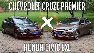 Comparativo Chevrolet Cruze Premier x Honda Civic EXL [upl. by Eivlys]