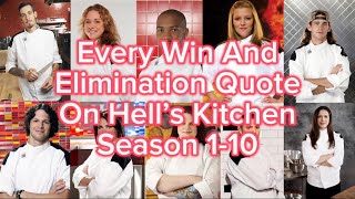 Every Win And Elimination Quote On Hell’s Kitchen S110  20ver [upl. by Ambert]