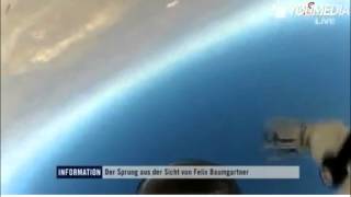 Felix Baumgartner camera in freefallRed Bull Stratos 120000 ft36km jump [upl. by Haukom]