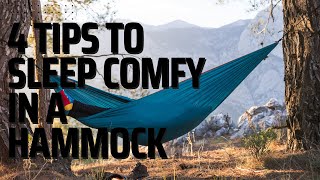 How To Comfortably Sleep in A Hammock  4 Camping Tips [upl. by Haroved]