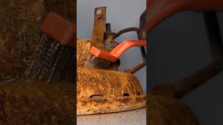 Antique Rusty Gas Iron Restoration Video restoration [upl. by Stilwell496]