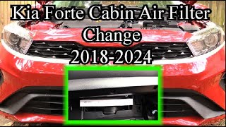 Kia Forte Cabin Air Filter Change 2018 2024 [upl. by Holt]