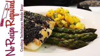 Halibut amp Mango Salsa  NoRecipeRequiredcom [upl. by Yelroc766]