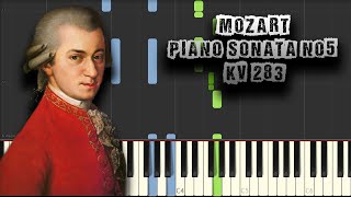 Mozart  Piano Sonata No5 in G major KV 283  Piano Tutorial Download MIDI  PDF Scores [upl. by Atnahs378]