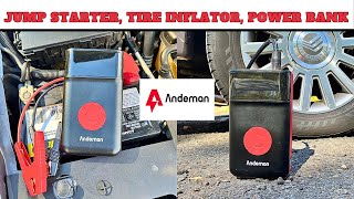 JUMPSTARTER TIRE INFLATOR ANDEMAN EPOWERB05 REVIEW UNBOXING [upl. by Otis]