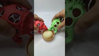 Dinos eating Dumplings funny meow cat toys satisfying squishy dumplings trend shorts [upl. by Gnos]