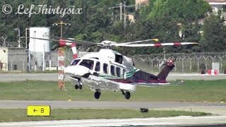 HD Agusta AW189 Gulf Helicopters taxiing amp take off from Brindisi Airport [upl. by Artemas]