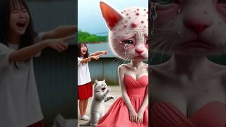 Poor White Cat is spotty After Treatment Part 1 cute Poorcat catlover [upl. by Greeley]