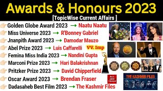 Awards amp Honours 2023 Current Affairs  पुरस्कार और सम्मान 2023  Puraskar aur samman 2023 Gk Trick [upl. by Lanna]