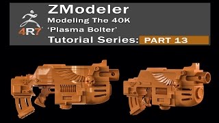 ZmodelerZbrush 4r7 Tutorial Plasma Bolter Part 13 [upl. by Ecnadnac]