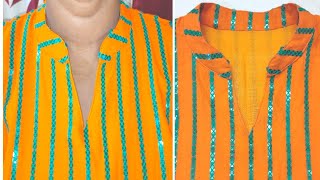 Perfect Round Collar Neck and Cutting and Stitching in Telugu collar neck [upl. by Pompea576]