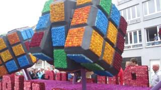 Bloemencorso Blankenberge 2016  Buurtschap Wernhout  Rubicks Cube [upl. by Ansilma]