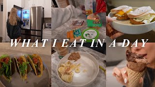 What I eat in a day while eating intuitively 🍌🍳🌮🥑🍦 [upl. by Ammon]