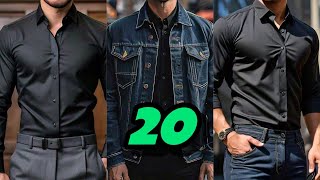 20 combinaciones con CAMISA color NEGRO 20 prendas con las que combina muy bien para hombre [upl. by Read148]