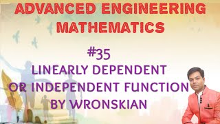 35 Linearly Dependent or Independent function by Wronskian TestAEMMaths3 [upl. by Fredrick]