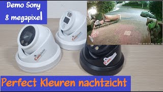 Demo beveiligingscameramet perfect kleuren nachtzicht 4K Sony [upl. by Atirat]