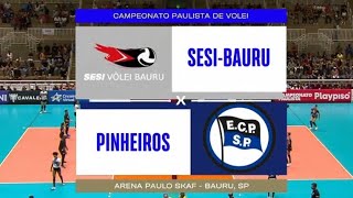 SESI Bauru x Pinheiros Campeonato Paulista de VÃ´lei Feminino 2024 Semifinal 2 [upl. by Ahsinik]