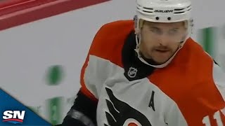 Flyers Noah Cates Finds Travis Konecny With Fantastic Feed For Breakaway Goal [upl. by Tommie625]