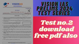 VISION IAS PT TEST SERIES 2024  UPSC PRELIMS TEST SERIES VISION IAS 2024  POLITY TEST VISION IAS [upl. by Kcyred]