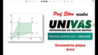 UNIVAS 2022  Med  Área  No plano cartesiano de origem O as retas r s t u cujas [upl. by Edahsalof]