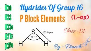 Hydrides Of Group 16 Oxygen Family  Reactivity Of Hydrogen [upl. by Noscire]