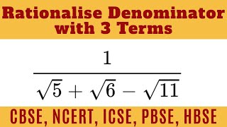 How to Rationalise the Denominator with 3 Terms  Your Tutor Harry  CBSE NCERT ICSE  Class 910 [upl. by Inaluiak930]