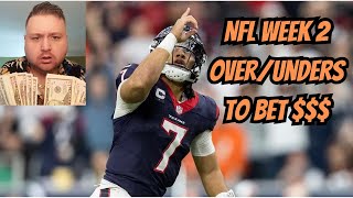 NFL WEEK 2 OVERUNDERS TO BET [upl. by Eerrahs]