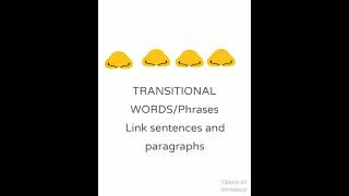 Transitional Words and Phraseswritingtransitional words song [upl. by Nabal]