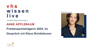 Anne Applebaum Friedenspreisträgerin 2024 im Gespräch mit Klaus Brinkbäumer [upl. by Jeane]