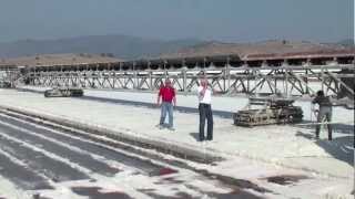 Salt harvesting in Kalloni Greece [upl. by Airdnas915]