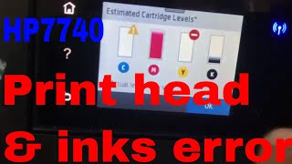 HP Office jet Pro 7740 replaced ink cartridge error [upl. by Ahola]