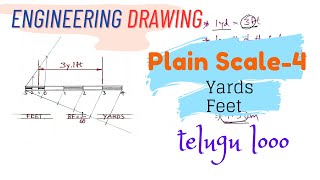 How to Draw Plain Scale with Yards and Feet in telugu  Engineering Drawing  BTech [upl. by Conlon18]