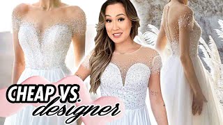 Trying on CHEAP vs DESIGNER Wedding Dresses 11k vs 200 [upl. by Jurdi]