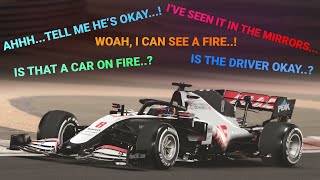 Drivers’ Radio Reaction to Grosjeans Crash  F1 2020 Bahrain Grand Prix [upl. by Lleksah]