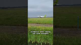 airBaltic A220 taking off from Schiphol aviation airbaltic airbus a220 schiphol [upl. by Ahsimal291]