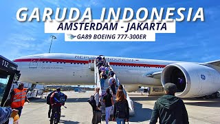 TRIP REPORT✈️14 Hours  Garuda Indonesia GA89  Amsterdam to Jakarta  ECONOMY  BOEING 777300ER [upl. by Vivica]