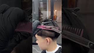 Textured fringe taper fade haircut taperfadehaircut bangkok hairstyle [upl. by Annodal]