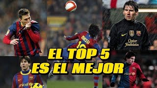 Mi Top 5 Mejores Goles De Messi En FC BARCELONA [upl. by Eilsel]