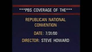 Color BarsSlatePBS Democracy Project IDNewsHour funding credits July 31 2000 [upl. by Nomyad]